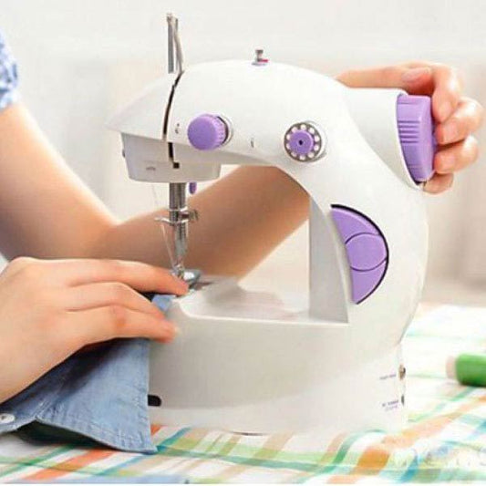 Mini máquina de coser portátil con pedal y accesorios