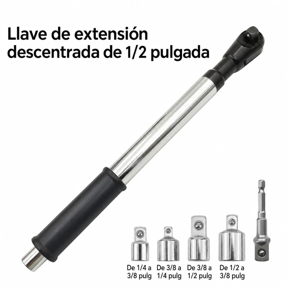Llave Trinquete Extendida 43,5 cm con Adaptadores