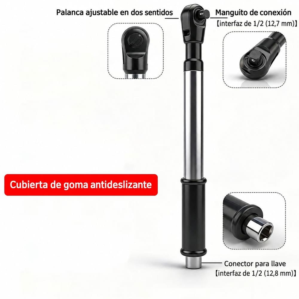 Llave Trinquete Extendida 43,5 cm con Adaptadores