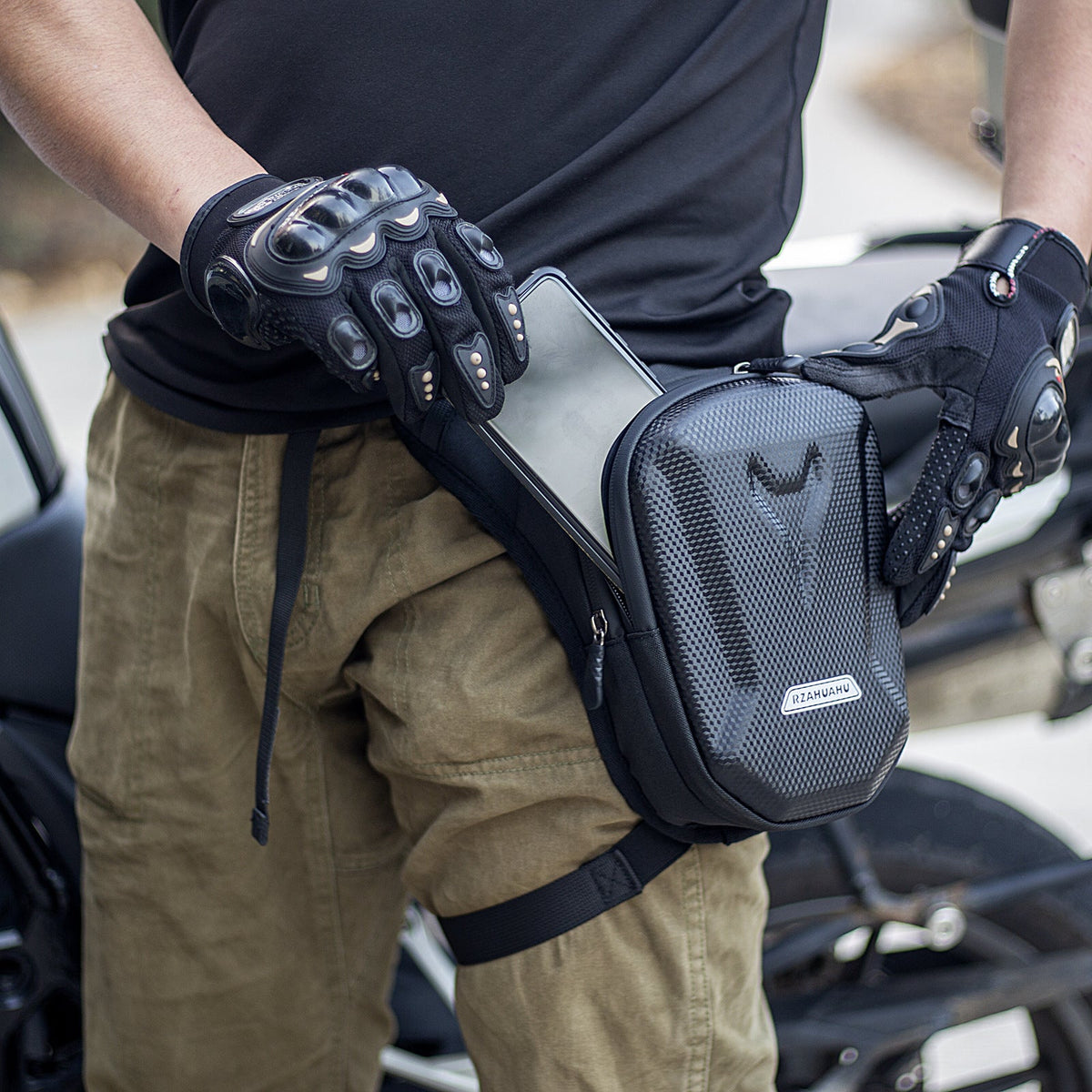 Bolso muslera impermeable para motociclistas