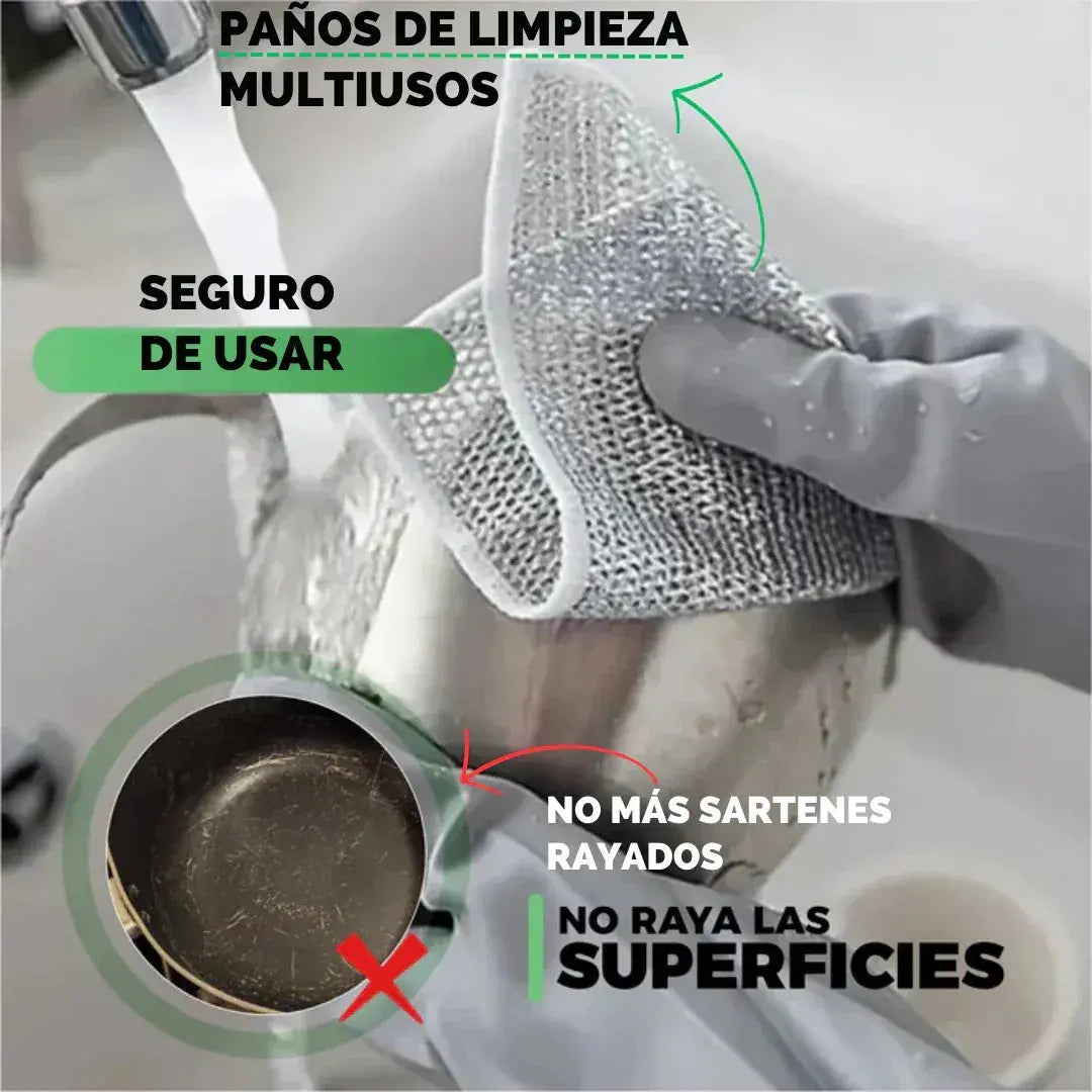 Paños de limpieza multiuso de malla metálica (combo x10)