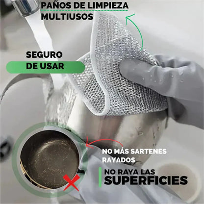 Paños de limpieza multiuso de malla metálica (combo x10)
