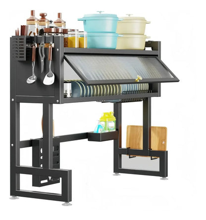 Platero escurridor con tapa de 85 cm de acero inoxidable