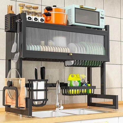 Platero escurridor con tapa de 85 cm de acero inoxidable