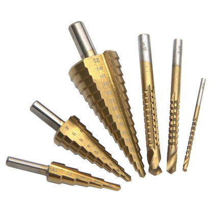 Set de 6 brocas escalonadas de titanio