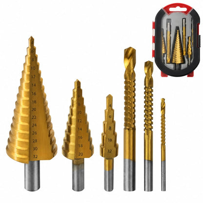 Set de 6 brocas escalonadas de titanio