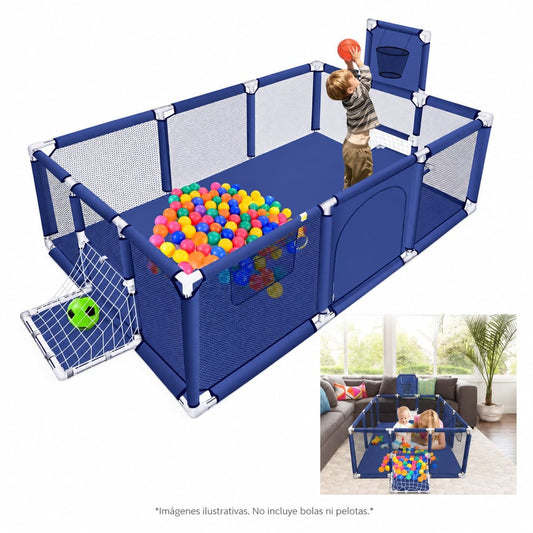 Parque infantil tipo corral seguro para bebés (color azul)