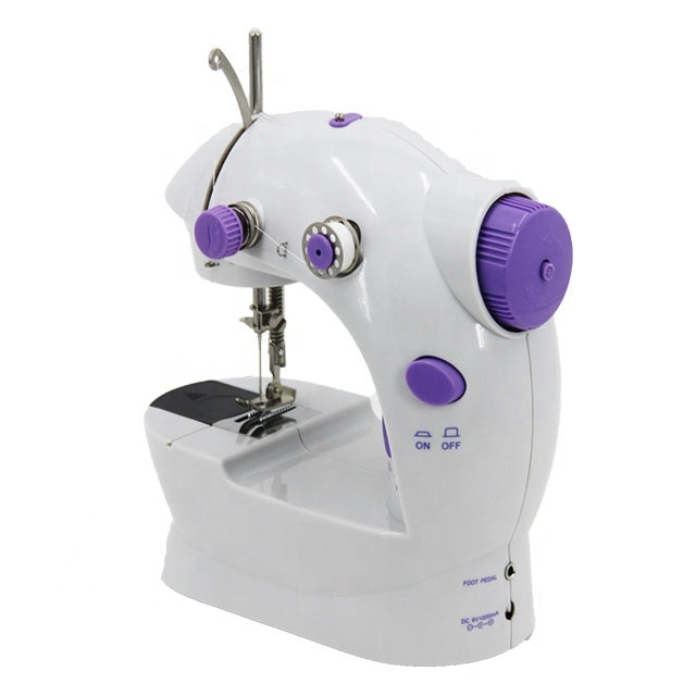 Mini máquina de coser portátil con pedal y accesorios