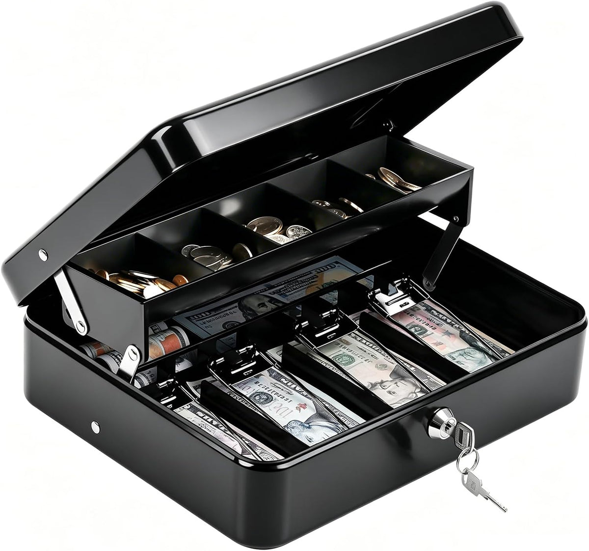 Caja de almacenamiento de efectivo con cerradura